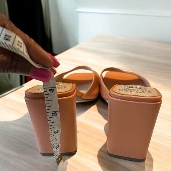 Vince Camuto Block Heel Slide Sandals | Size 8M | Cantaloupe Orange | New - Picture 9 of 9